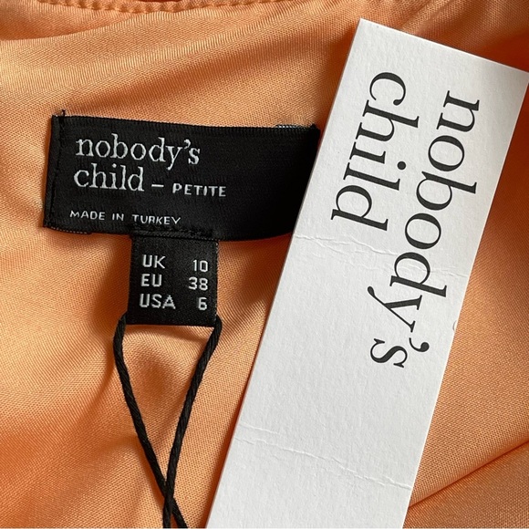 Nobody's Child Petite Zola Ballon Sleeve Mini Dress In Orange Size 6 - Picture 11 of 13
